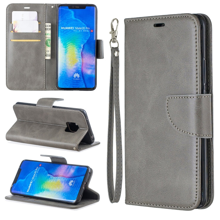 Retro Lambskin Texture Pure Color Horizontal Flip PU Leather Case For Huawei Mate 20 Pro, with Holder & Card Slots & Wallet & Lanyard