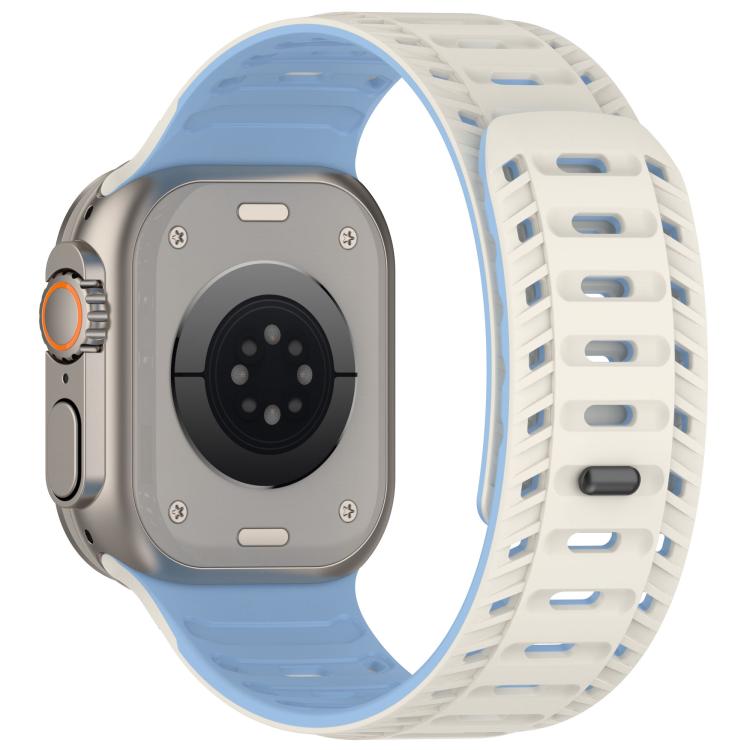 For Apple Watch 46mm / 49mm / 45mm / 44mm Mountain Armor Magnetic Silicone Watch Band