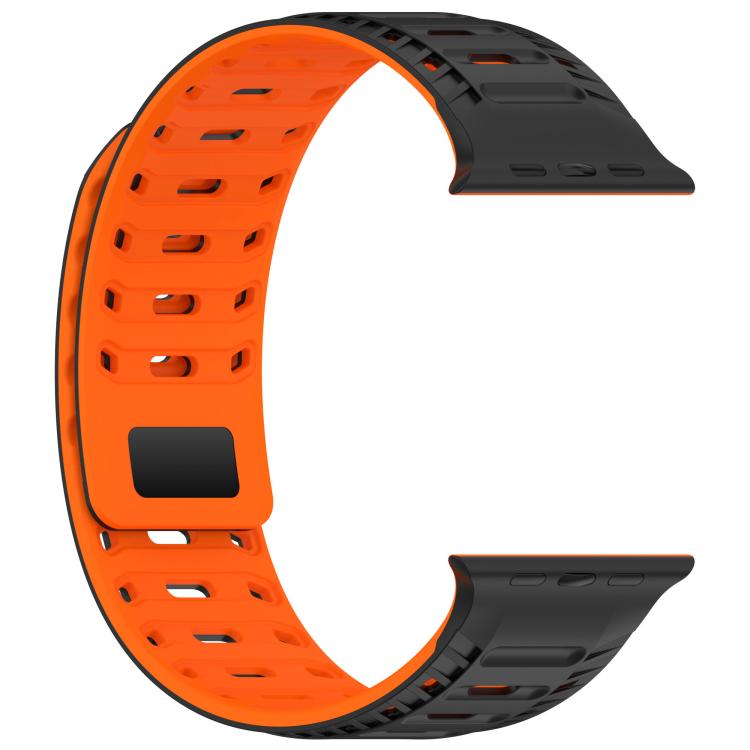 For Apple Watch 46mm / 49mm / 45mm / 44mm Mountain Armor Magnetic Silicone Watch Band