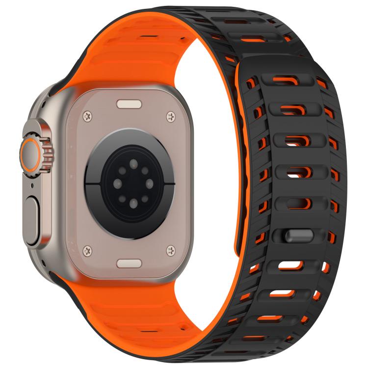 For Apple Watch 46mm / 49mm / 45mm / 44mm Mountain Armor Magnetic Silicone Watch Band