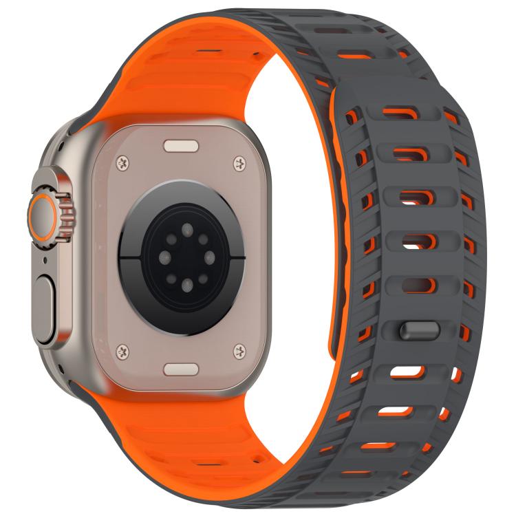 For Apple Watch 46mm / 49mm / 45mm / 44mm Mountain Armor Magnetic Silicone Watch Band