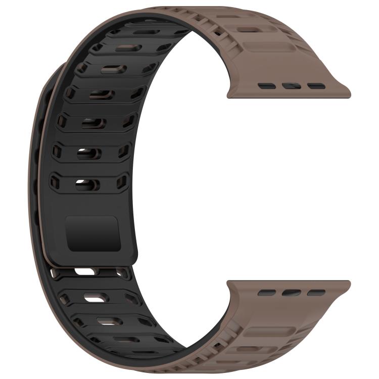 For Apple Watch 46mm / 49mm / 45mm / 44mm Mountain Armor Magnetic Silicone Watch Band
