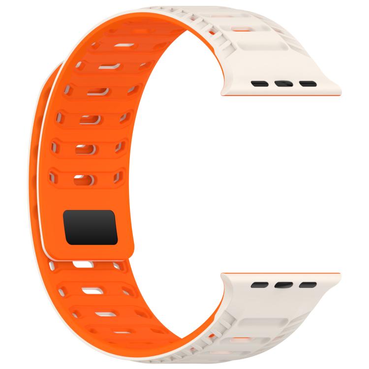 For Apple Watch 46mm / 49mm / 45mm / 44mm Mountain Armor Magnetic Silicone Watch Band
