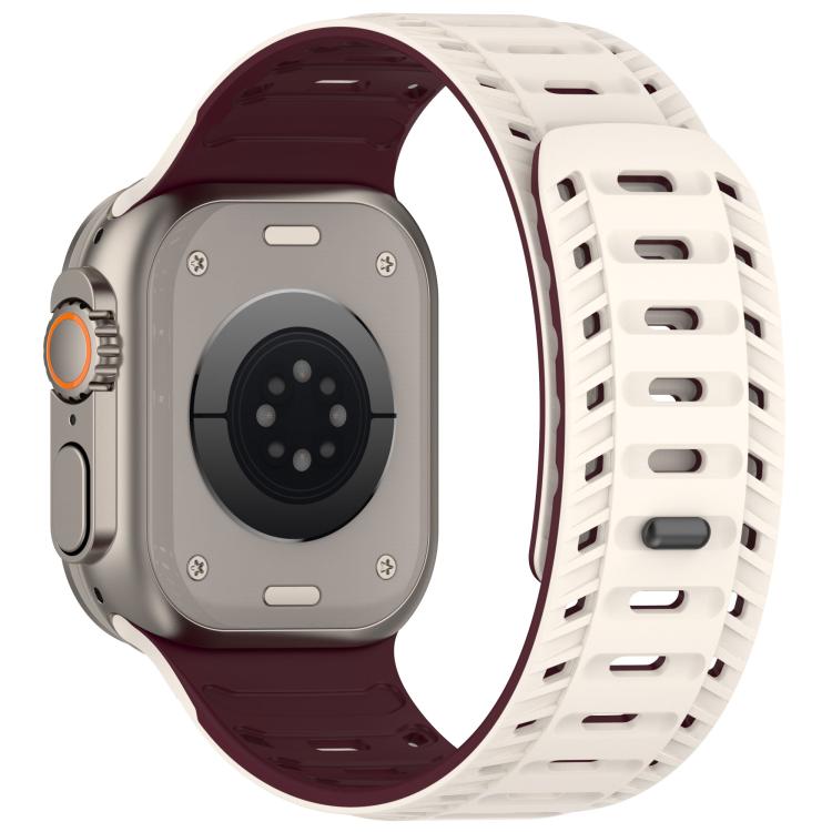 For Apple Watch 42mm / 41mm / 40mm / 38mm Mountain Armor Magnetic Silicone Watch Band