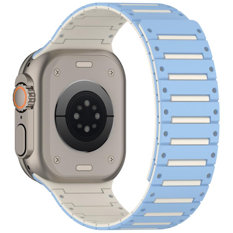 For Apple Watch 46mm / 49mm / 45mm / 44mm Colorful Spirit Piano Soft Magnetic Two-tone Watch Band