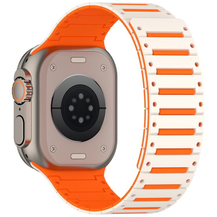 For Apple Watch 46mm / 49mm / 45mm / 44mm Colorful Spirit Piano Soft Magnetic Two-tone Watch Band