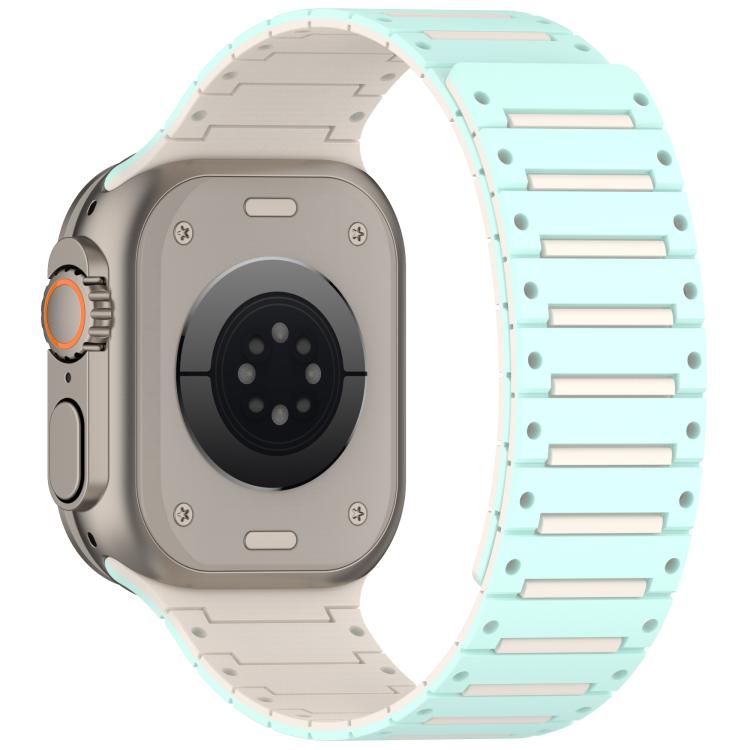 For Apple Watch 46mm / 49mm / 45mm / 44mm Colorful Spirit Piano Soft Magnetic Two-tone Watch Band