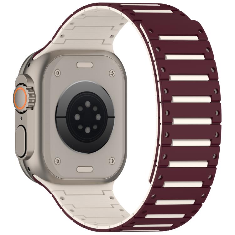 For Apple Watch 46mm / 49mm / 45mm / 44mm Colorful Spirit Piano Soft Magnetic Two-tone Watch Band
