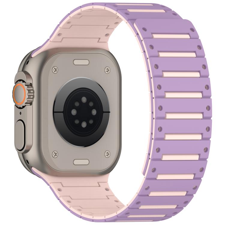 For Apple Watch 46mm / 49mm / 45mm / 44mm Colorful Spirit Piano Soft Magnetic Two-tone Watch Band