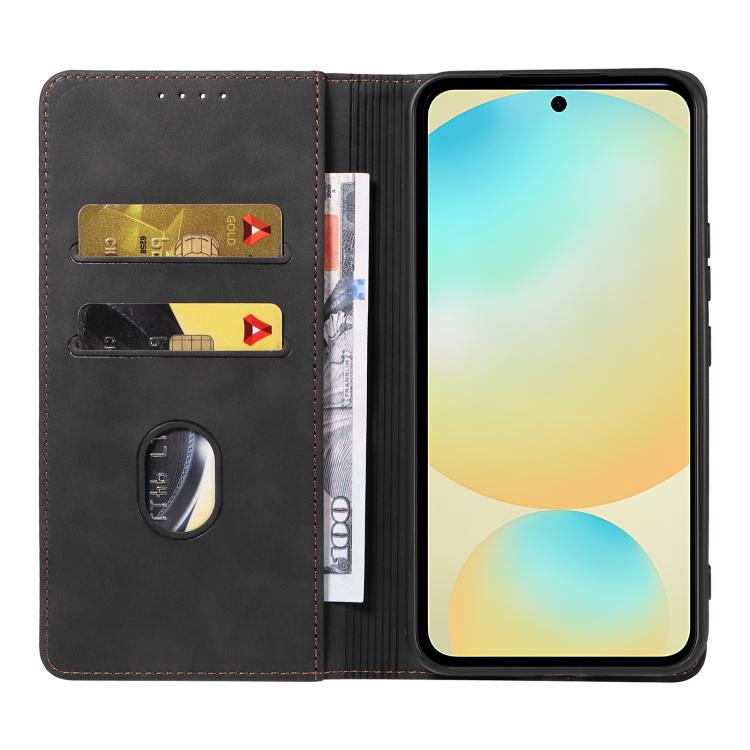 For Samsung Galaxy S24 FE 5G Dreamy Magnetic Dual-fold Calfskin Leather Phone Case