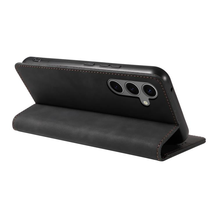 For Samsung Galaxy S24 FE 5G Dreamy Magnetic Dual-fold Calfskin Leather Phone Case