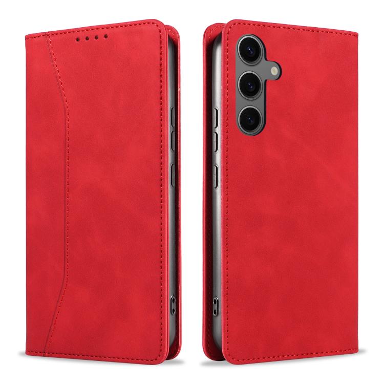 For Samsung Galaxy S24 FE 5G Dreamy Magnetic Dual-fold Calfskin Leather Phone Case