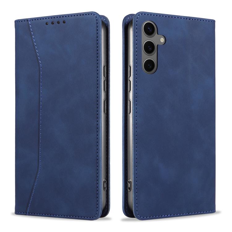 For Samsung Galaxy S24 FE 5G Dreamy Magnetic Dual-fold Calfskin Leather Phone Case