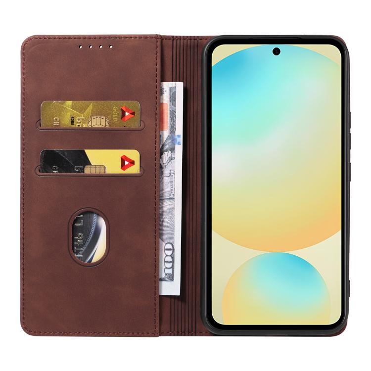 For Samsung Galaxy S24 FE 5G Dreamy Magnetic Dual-fold Calfskin Leather Phone Case