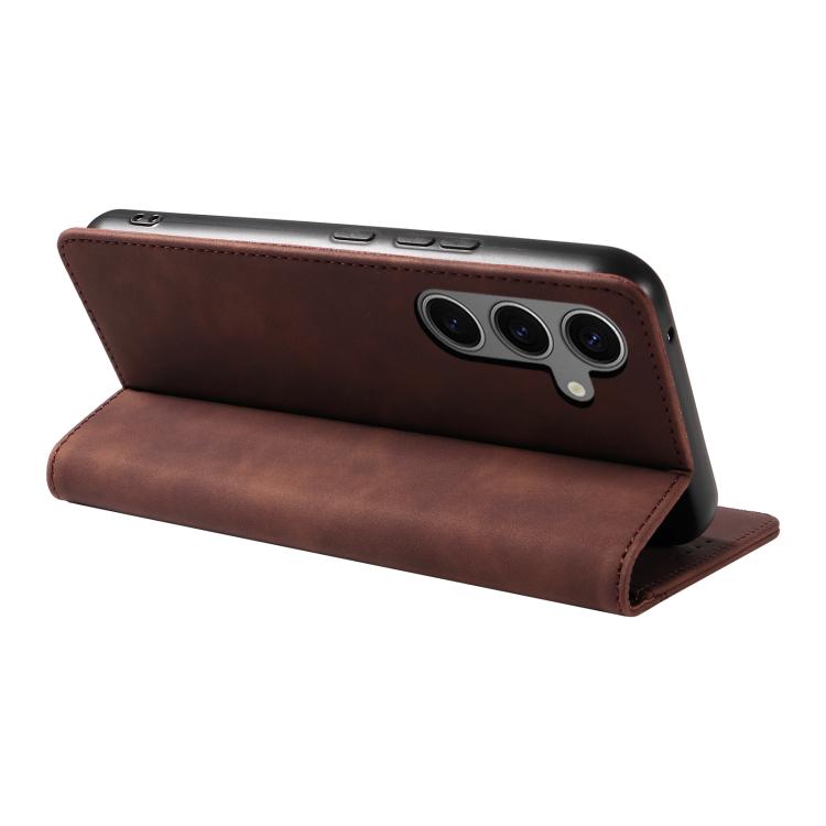 For Samsung Galaxy S24 FE 5G Dreamy Magnetic Dual-fold Calfskin Leather Phone Case