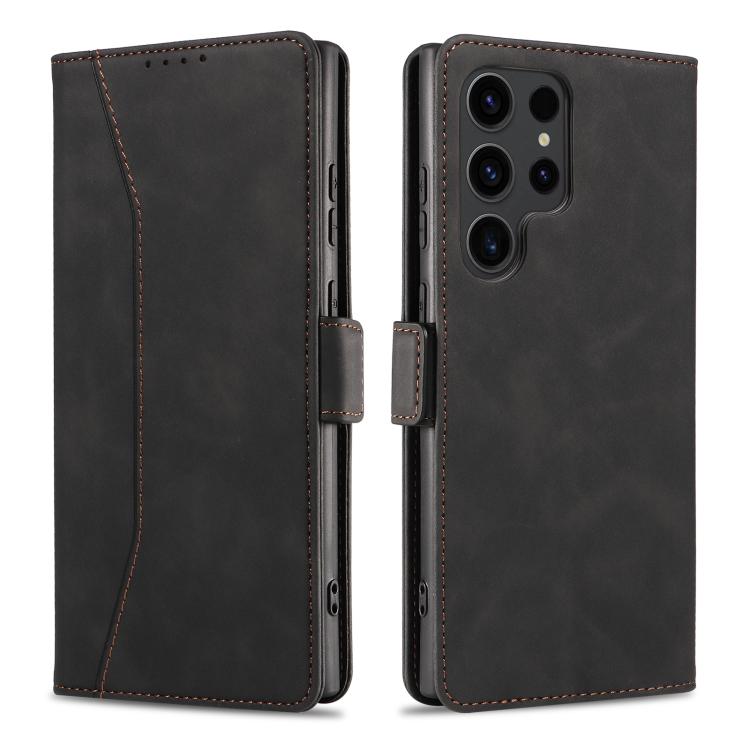For Samsung Galaxy S24 Ultra 5G Dreamy Magnetic Dual-fold Calfskin Leather Phone Case