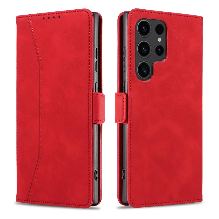 For Samsung Galaxy S24 Ultra 5G Dreamy Magnetic Dual-fold Calfskin Leather Phone Case