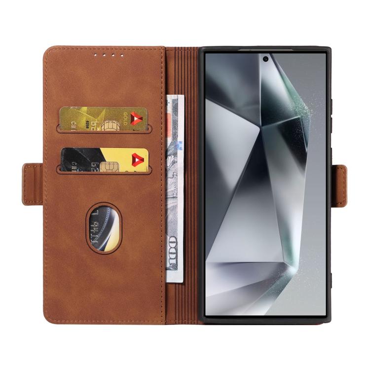 For Samsung Galaxy S24 Ultra 5G Dreamy Magnetic Dual-fold Calfskin Leather Phone Case