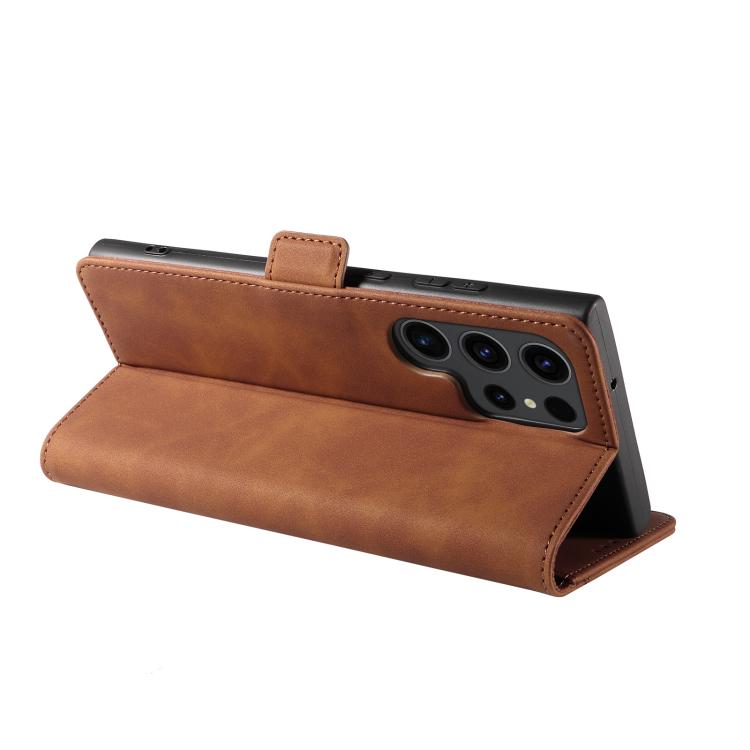 For Samsung Galaxy S24 Ultra 5G Dreamy Magnetic Dual-fold Calfskin Leather Phone Case