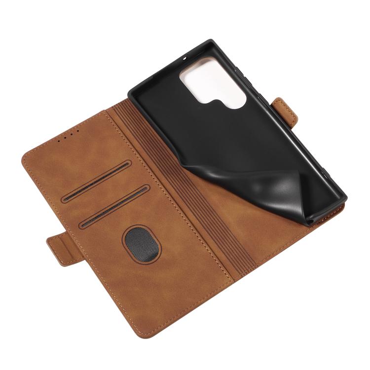 For Samsung Galaxy S24 Ultra 5G Dreamy Magnetic Dual-fold Calfskin Leather Phone Case