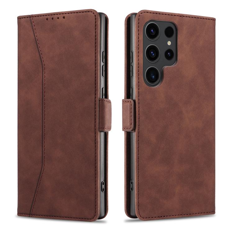 For Samsung Galaxy S24 Ultra 5G Dreamy Magnetic Dual-fold Calfskin Leather Phone Case