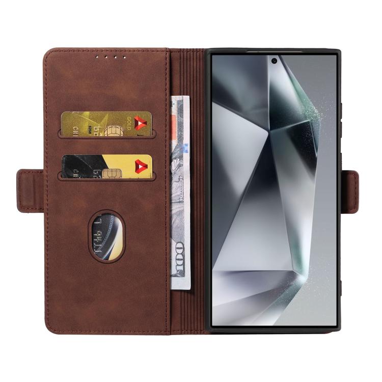 For Samsung Galaxy S24 Ultra 5G Dreamy Magnetic Dual-fold Calfskin Leather Phone Case