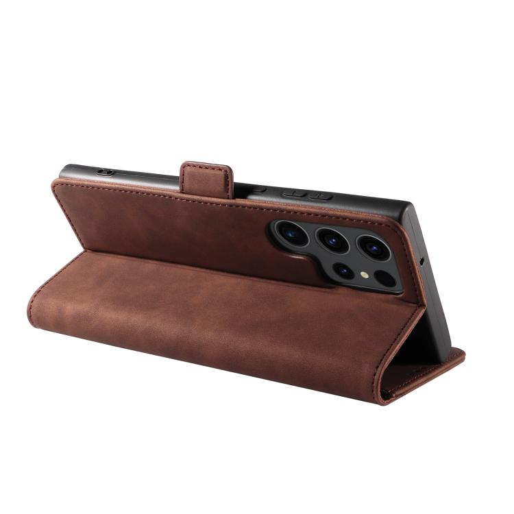 For Samsung Galaxy S24 Ultra 5G Dreamy Magnetic Dual-fold Calfskin Leather Phone Case