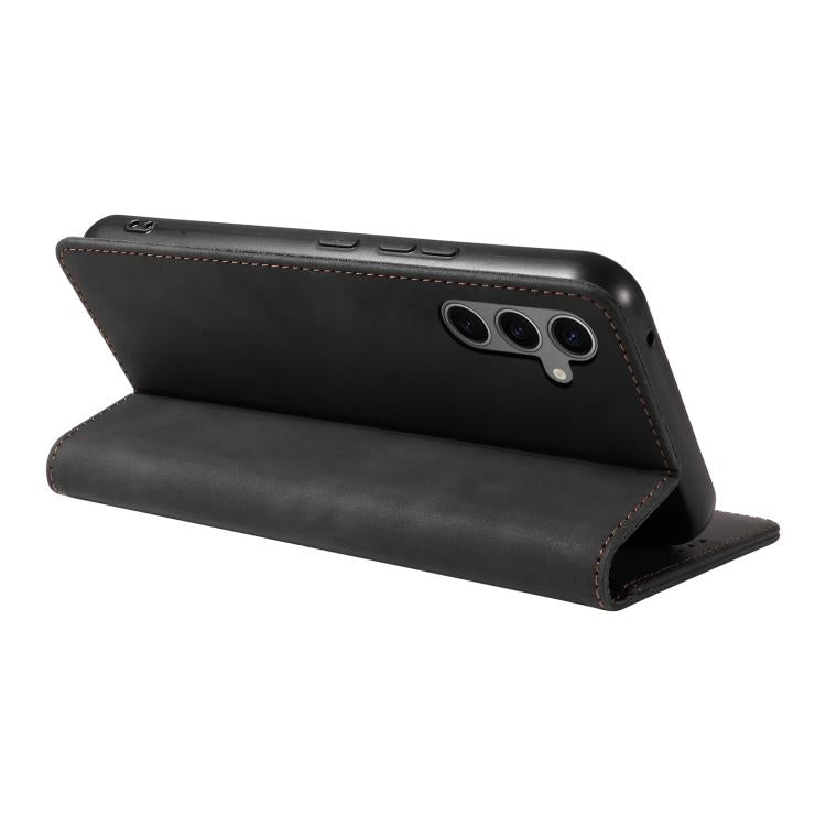 For Samsung Galaxy A34 5G Dreamy Magnetic Dual-fold Calfskin Leather Phone Case
