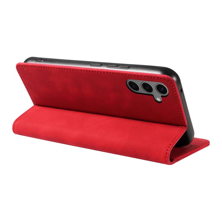 For Samsung Galaxy A34 5G Dreamy Magnetic Dual-fold Calfskin Leather Phone Case