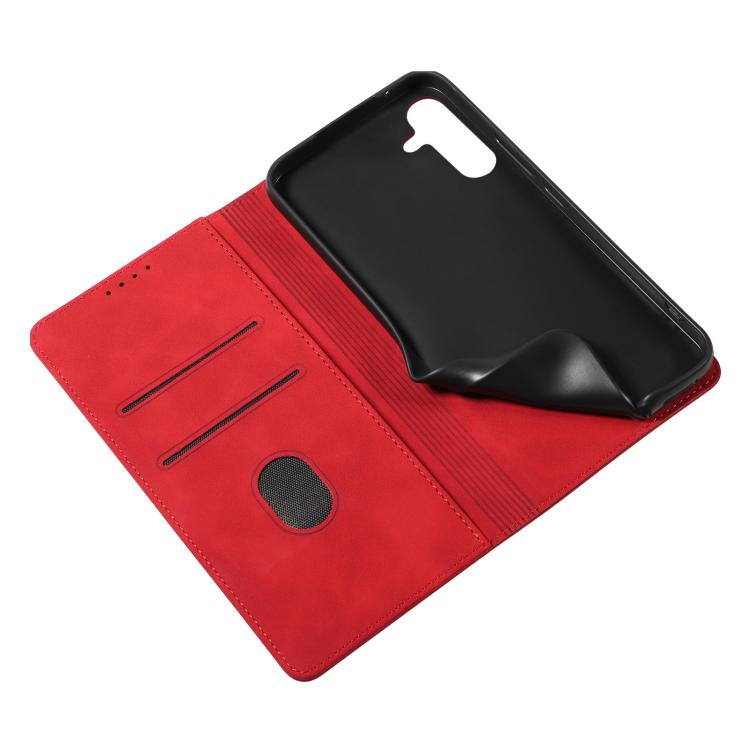 For Samsung Galaxy A34 5G Dreamy Magnetic Dual-fold Calfskin Leather Phone Case