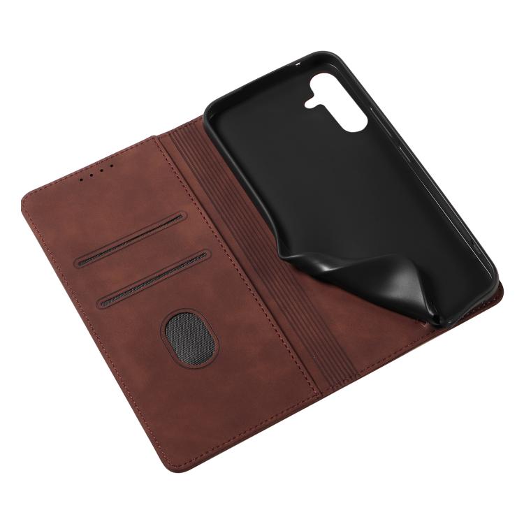 For Samsung Galaxy A34 5G Dreamy Magnetic Dual-fold Calfskin Leather Phone Case
