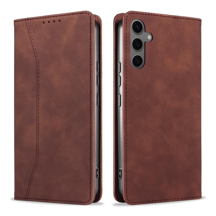 For Samsung Galaxy A34 5G Dreamy Magnetic Dual-fold Calfskin Leather Phone Case