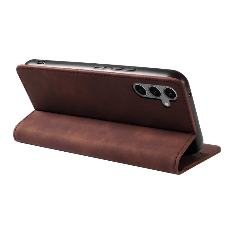 For Samsung Galaxy A34 5G Dreamy Magnetic Dual-fold Calfskin Leather Phone Case