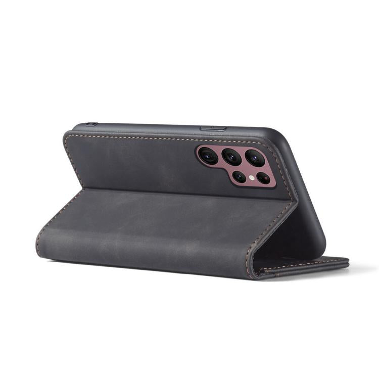 For Samsung Galaxy S23 Ultra 5G Dreamy Magnetic Dual-fold Calfskin Leather Phone Case