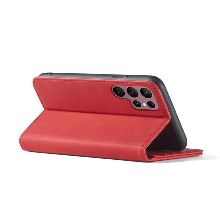 For Samsung Galaxy S23 Ultra 5G Dreamy Magnetic Dual-fold Calfskin Leather Phone Case