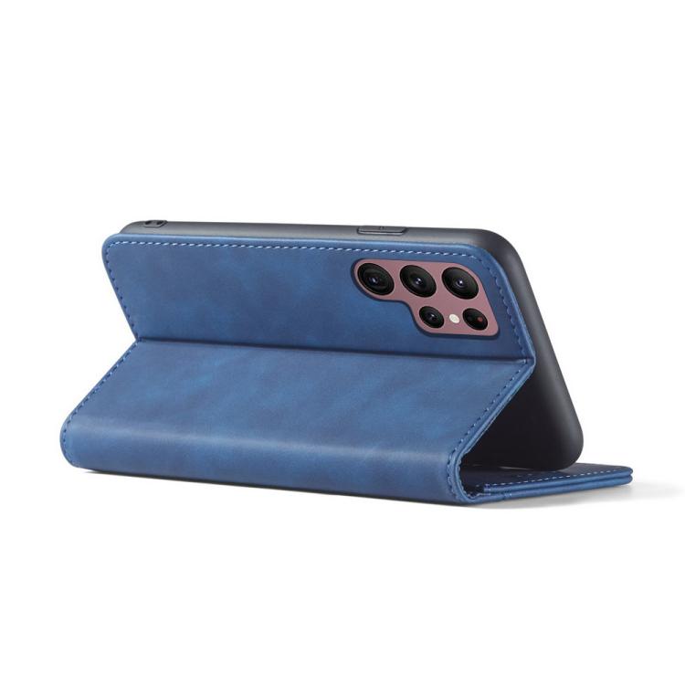 For Samsung Galaxy S23 Ultra 5G Dreamy Magnetic Dual-fold Calfskin Leather Phone Case
