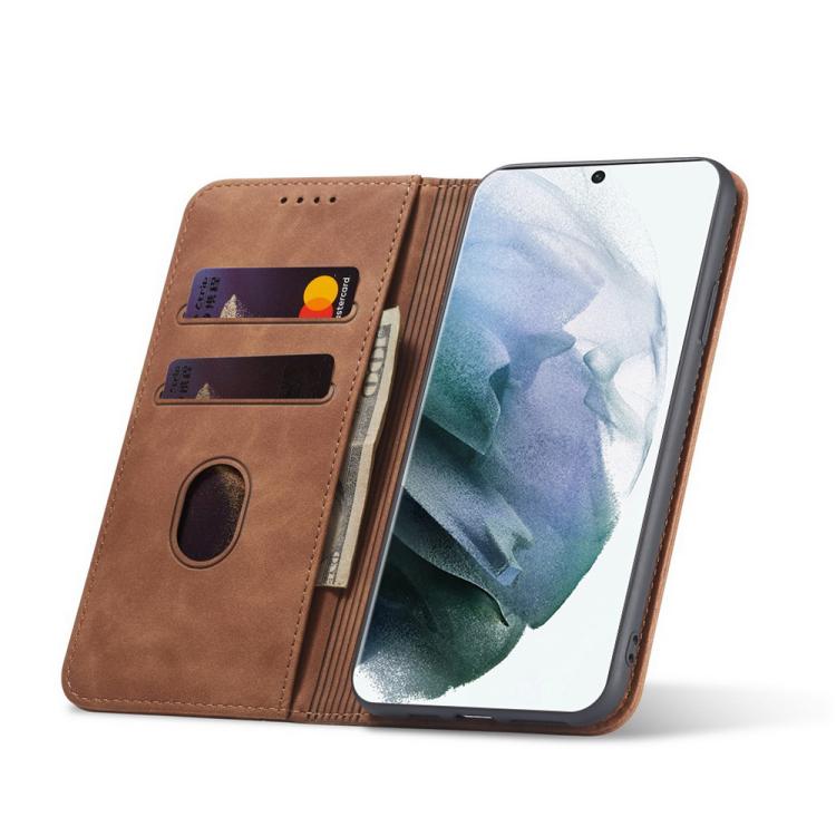 For Samsung Galaxy S23 Ultra 5G Dreamy Magnetic Dual-fold Calfskin Leather Phone Case