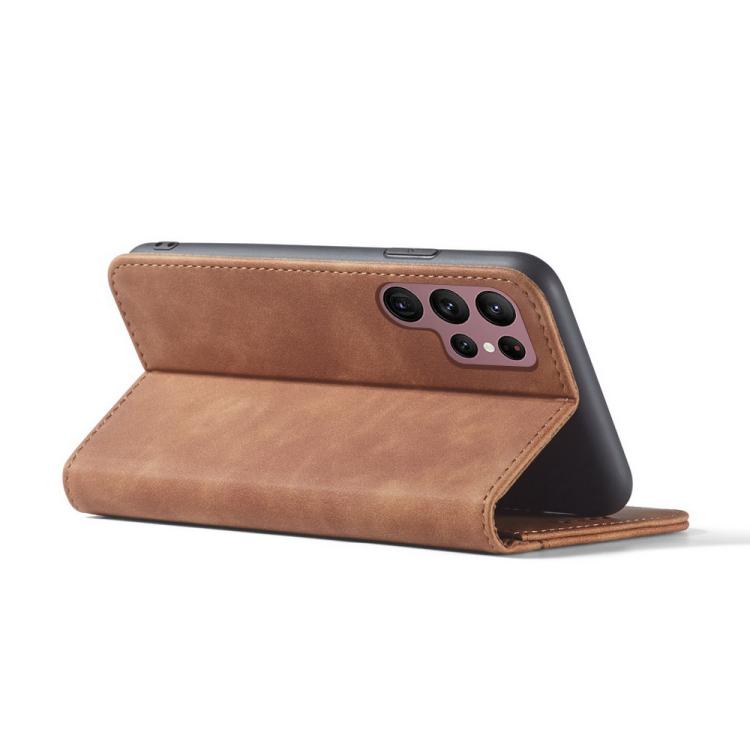 For Samsung Galaxy S23 Ultra 5G Dreamy Magnetic Dual-fold Calfskin Leather Phone Case