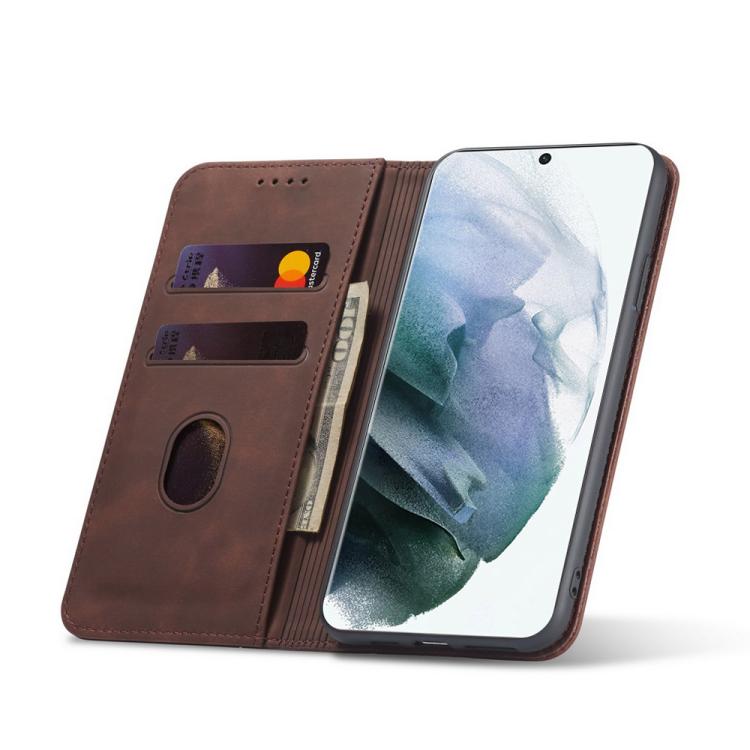 For Samsung Galaxy S23 Ultra 5G Dreamy Magnetic Dual-fold Calfskin Leather Phone Case