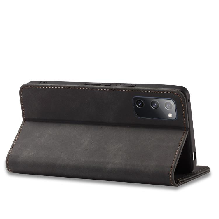 For Samsung Galaxy S20 FE Dreamy Magnetic Dual-fold Calfskin Leather Phone Case