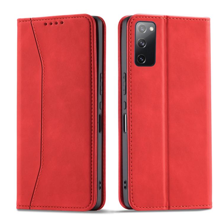 For Samsung Galaxy S20 FE Dreamy Magnetic Dual-fold Calfskin Leather Phone Case