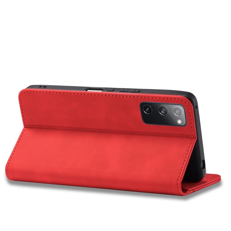 For Samsung Galaxy S20 FE Dreamy Magnetic Dual-fold Calfskin Leather Phone Case