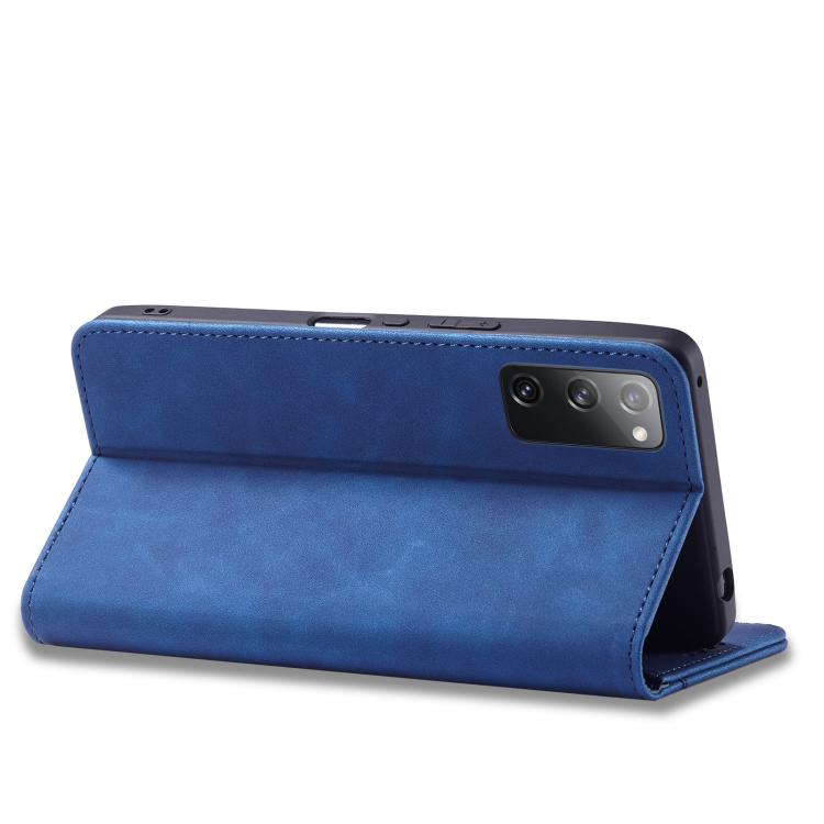 For Samsung Galaxy S20 FE Dreamy Magnetic Dual-fold Calfskin Leather Phone Case
