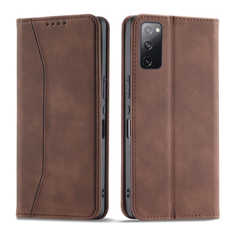 For Samsung Galaxy S20 FE Dreamy Magnetic Dual-fold Calfskin Leather Phone Case