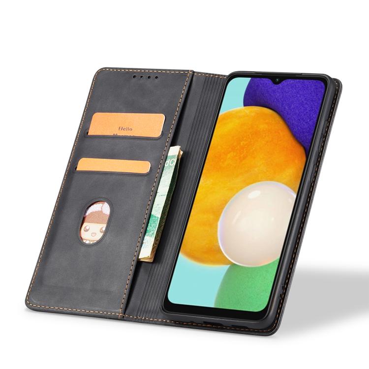 For Samsung Galaxy A13 Dreamy Magnetic Dual-fold Calfskin Leather Phone Case