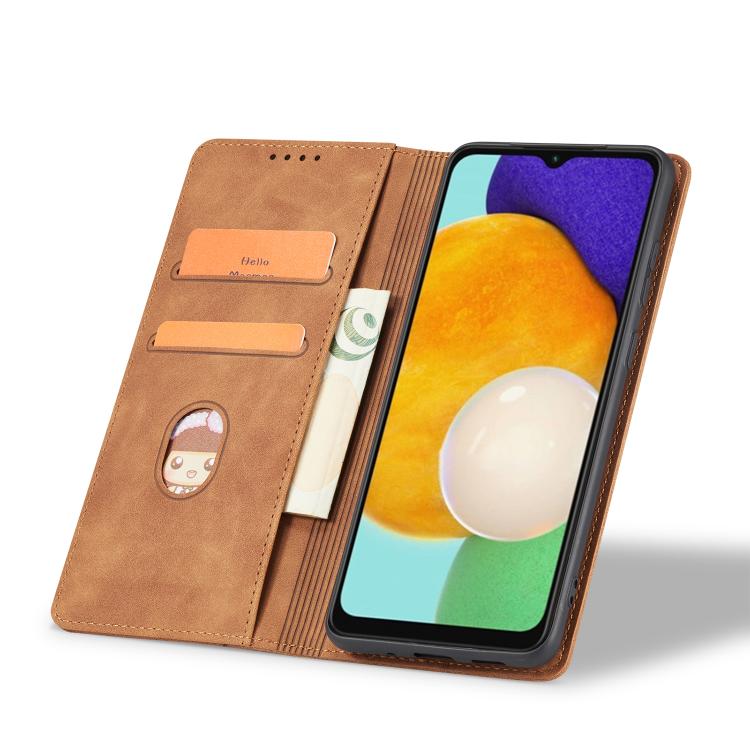 For Samsung Galaxy A13 Dreamy Magnetic Dual-fold Calfskin Leather Phone Case