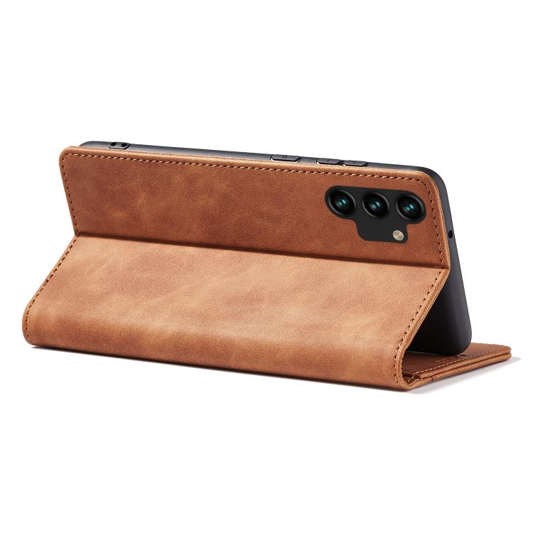 For Samsung Galaxy A13 Dreamy Magnetic Dual-fold Calfskin Leather Phone Case