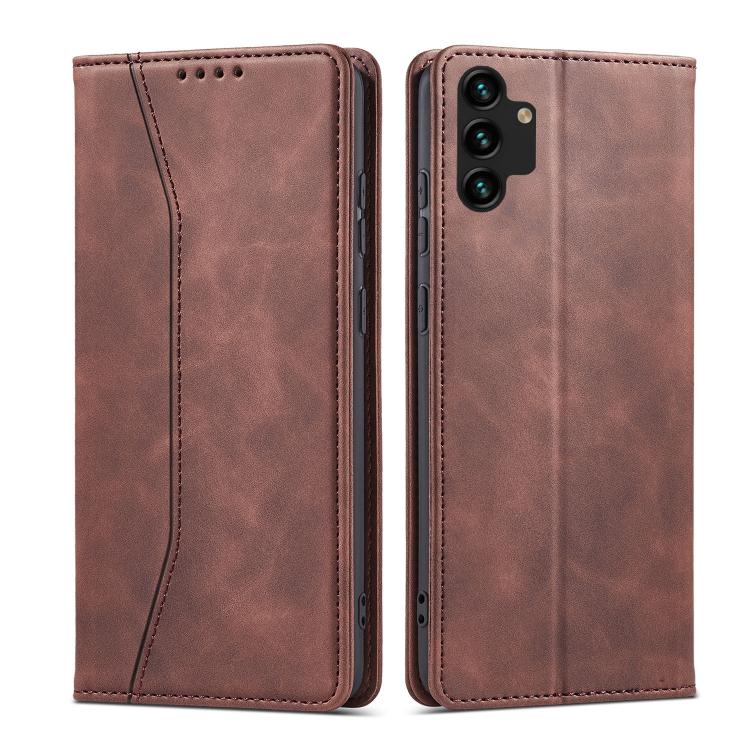 For Samsung Galaxy A13 Dreamy Magnetic Dual-fold Calfskin Leather Phone Case
