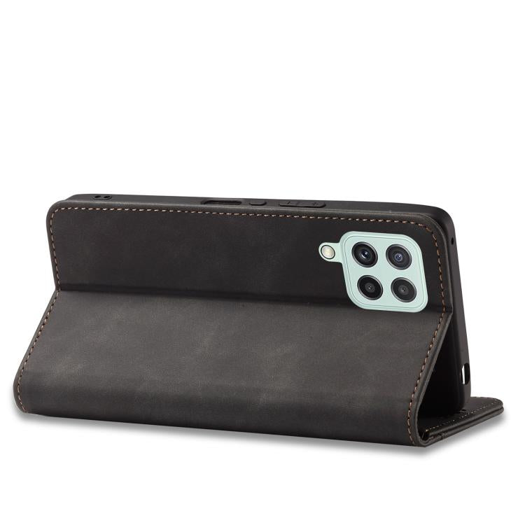 For Samsung Galaxy A22 4G Dreamy Magnetic Dual-fold Calfskin Leather Phone Case