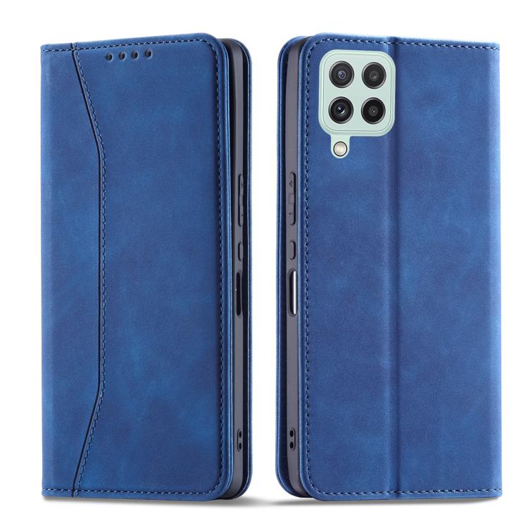 For Samsung Galaxy A22 4G Dreamy Magnetic Dual-fold Calfskin Leather Phone Case